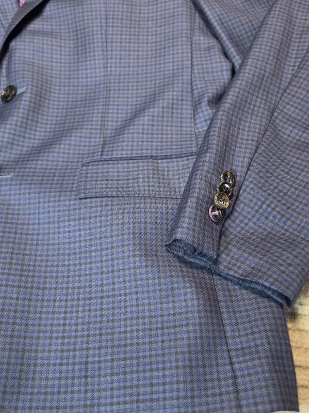 Ted Baker Endurance Jay SPJ Sport Coat Blazer Mens 40S Blue Plaid Wool - Picture 6 of 14
